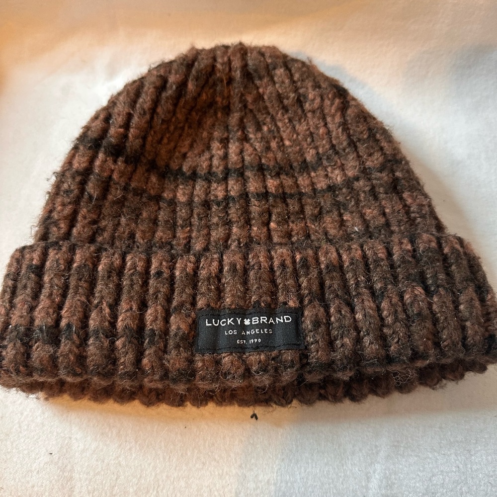 Lucky Brand Textured Brown Beanie